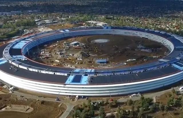 無人機帶你俯瞰蘋果新總部  明年投入使用